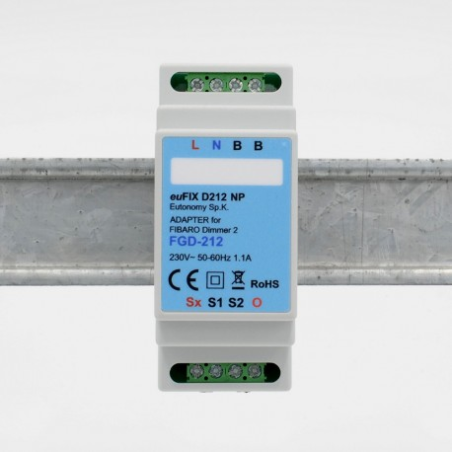 EUTONOMY - Adaptateur euFIX RAIL DIN pour module  Fibaro FGD-212 sans boutons