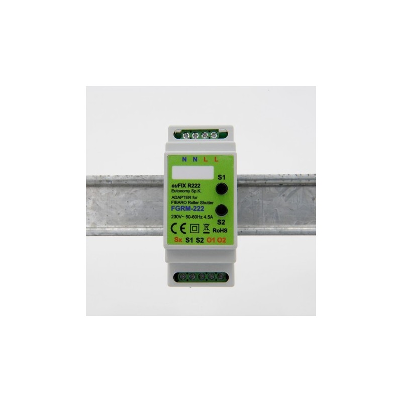 EUTONOMY R223 - euFIX DIN RAIL adapter for Fibaro FGR-223 module with buttons EUTONOMY R223 - euFIX DIN RAIL adapter for Fibaro FGR-223 module with buttons