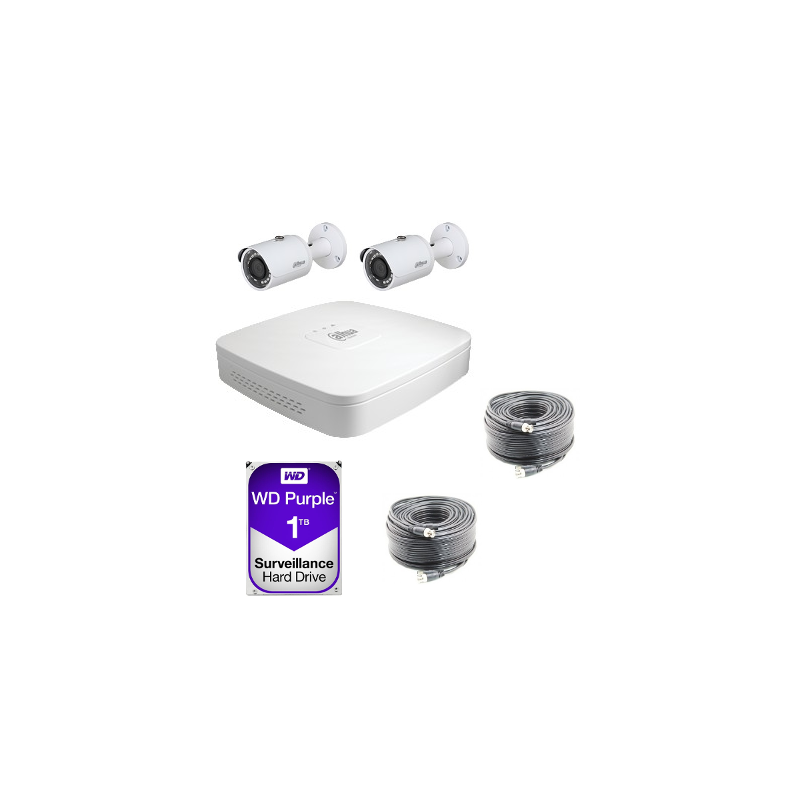 Kit vidéosurveillance Dahua AHD 720P 2 caméras Kit vidéosurveillance Dahua AHD 720P 2 caméras