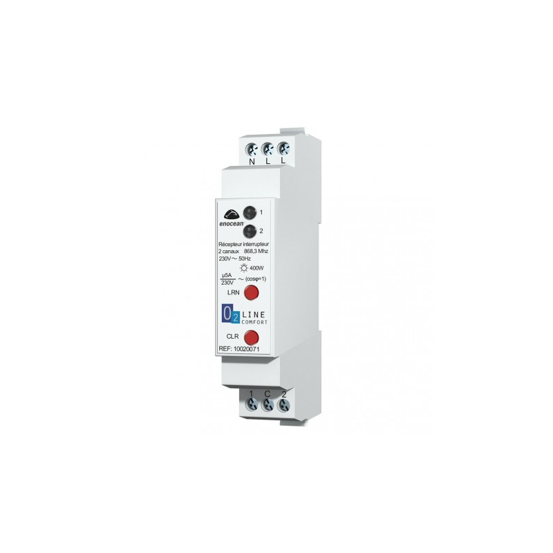 Trio2sys - Ricevitore interruttore su guida DIN EnOcean Trio2sys - Ricevitore interruttore su guida DIN EnOcean