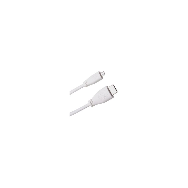 Câble HDMI Raspberry Pi 4 modèle B, Micro HDMI vers HDMI, 1 m, Blanc Câble HDMI Raspberry Pi 4 modèle B, Micro HDMI vers HDMI, 1 m, Blanc