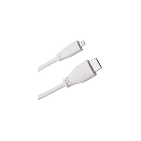 Câble HDMI Raspberry Pi 4 modèle B, Micro HDMI vers HDMI, 1 m, Blanc