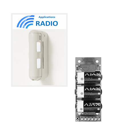 Ajax Optex BX-80NR - Détecteur alarme double IR extérieur radio 12X12M anti-animaux
