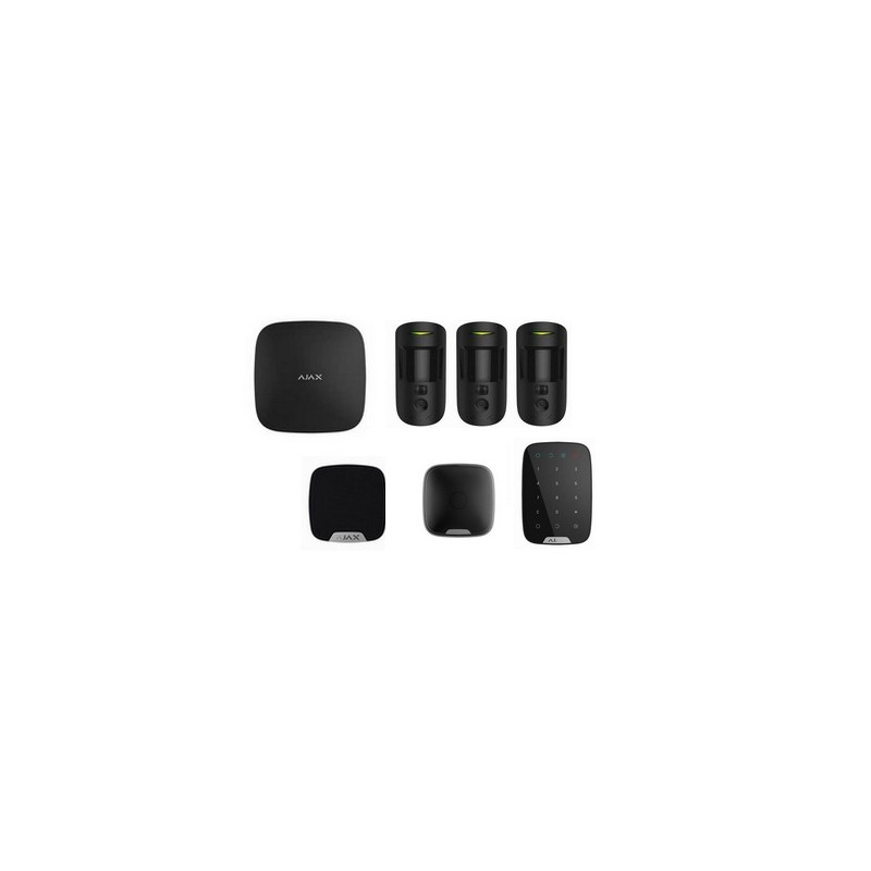 Alarme Ajax - Alarme Kit HUB 2 MotionCam sirène noir Alarme Ajax - Alarme Kit HUB 2 MotionCam sirène noir