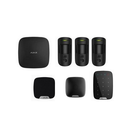 Alarme Ajax - Alarme Kit HUB 2 MotionCam sirène noir