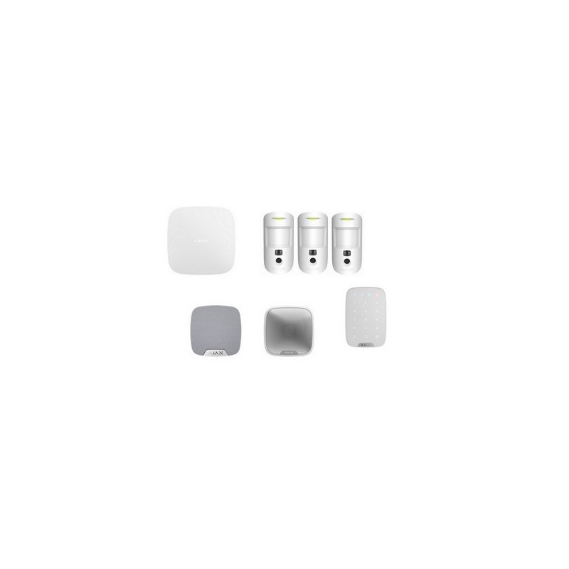 Alarme Ajax - Alarme Kit HUB 2 MotionCam sirène blanc Alarme Ajax - Alarme Kit HUB 2 MotionCam sirène blanc