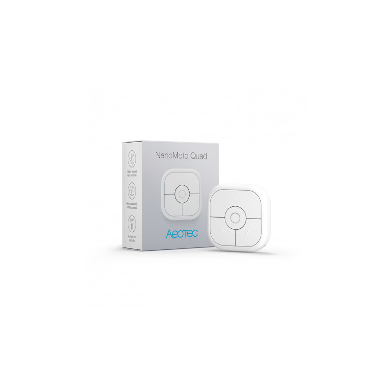 Aeotec ZWA003 - Control remoto Z-Wave Plus Nanomote Quad de 4 botones Aeotec ZWA003 - Control remoto Z-Wave Plus Nanomote Quad de 4 botones