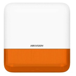Hikvision DS-PS1-E-WE/Orange - Sirène alarme extérieure radio flash orange