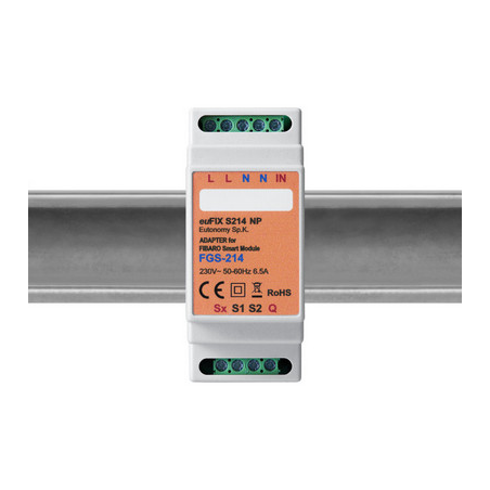 EUTONOMY S214NP - Adaptador euFIX DIN para Fibaro FGS-214