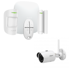 Alarme Ajax Starter Kit HUB Plus - Alarme sans fil avec caméra IP 4 Mégapixels
