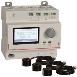 Eco-compteur Legrand 412031 - Ecocompteur avec 3 tores fermés 60A