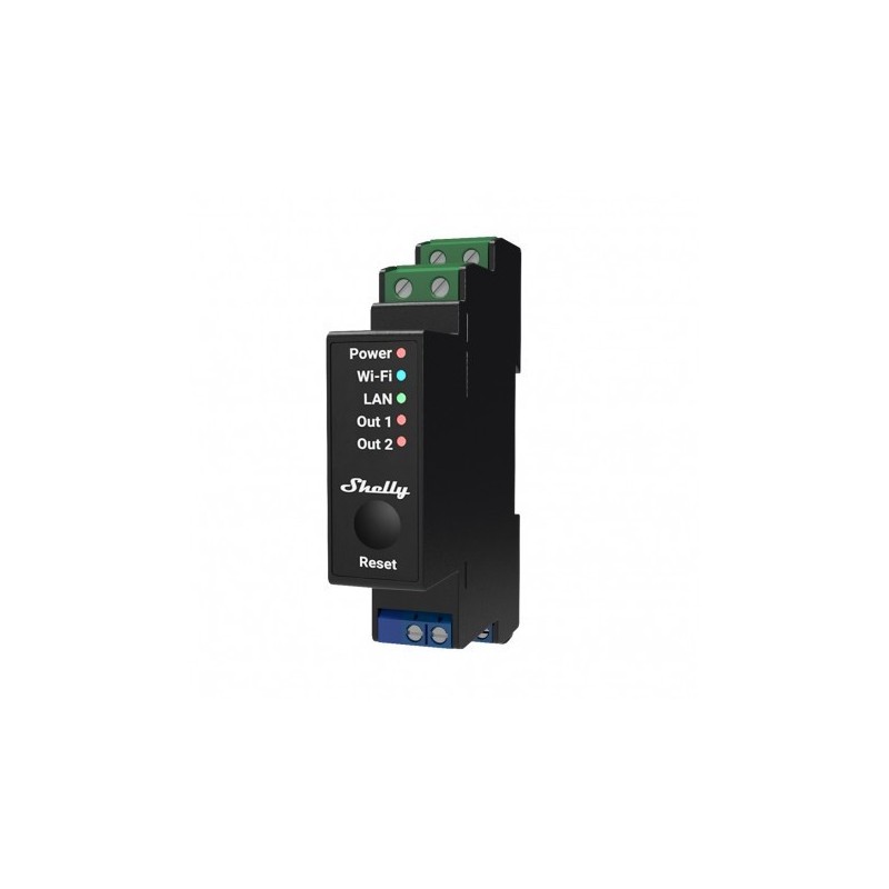 Shelly PRO2 PM - Module WIFI 2 canaux rail Din avec consomètre Shelly PRO2 PM - Module WIFI 2 canaux rail Din avec consomètre
