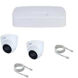 Dahua IP video surveillance POE 4 Megapixel 2 domes RJ45 cable 20m