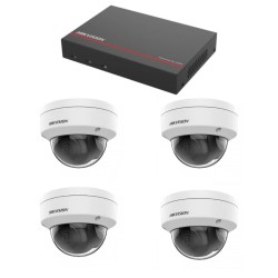 Hikvision Video Surveillance Kit - DS-7104NI-Q1/4P Recorder 1TB SSD 4 Domes 4 Megapixels