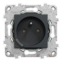 NU555954 Wiser Unica - Enchufe conectado 2P+T 16A zigbee Antracita