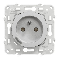 S530559 Wiser Odace - Prise 2P+T connectée 16A  zigbee Aluminium