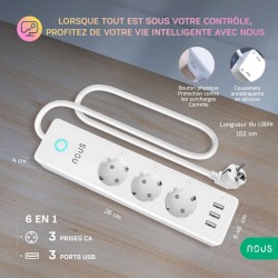 NOUS A5 - Multiprise intelligente Wifi mesure de consommation