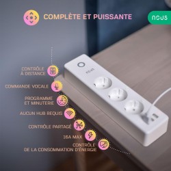 NOUS A5 - Multiprise intelligente Wifi mesure de consommation