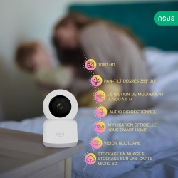 Caméra connectée intérieure WIFI TUYA PTZ IP 2 Mégapixels