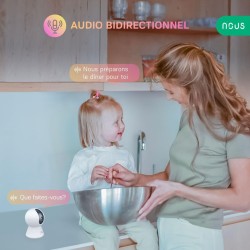 NOUS W5 - Caméra connectée intérieure WIFI TUYA PTZ IP 3 Mégapixels