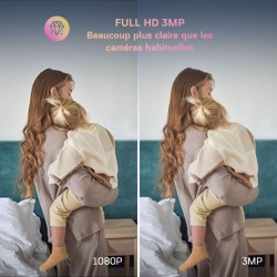 NOUS W5 - Caméra connectée intérieure WIFI TUYA PTZ IP 3 Mégapixels