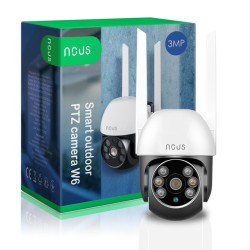 NOUS W6 - Caméra connectée extérieure WIFI TUYA PTZ IP 3 Mégapixels