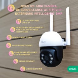 NOUS W6 - Caméra connectée intérieure WIFI TUYA PTZ IP 3 Mégapixels