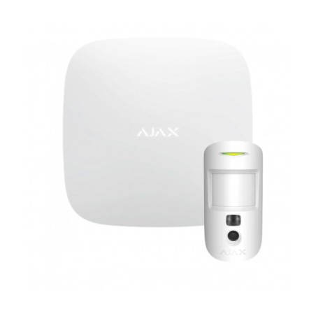 Ajax Hub 2 - Ajax Alarm Kit Doubt Removal Hub 2 con motion cam blanco