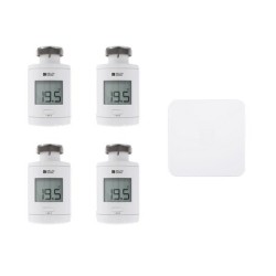 Delta Dore 6050684 - Pack starter Tydom Home + 4 têtes thermostatiques connectées TRV 1.0
