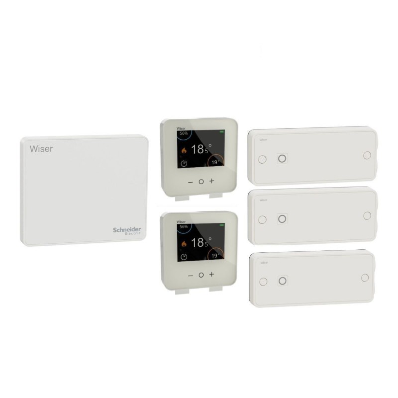 Schneider Wiser kit CCTFR6905G2 - pack thermostat connecté pour radiateurs électriques Schneider Wiser kit CCTFR6905G2 - pack thermostat connecté pour radiateurs électriques