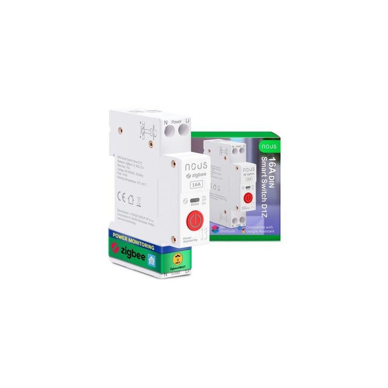 NOUS D1Z - Module Zigbee Rail DIN 16A mesure de consommation