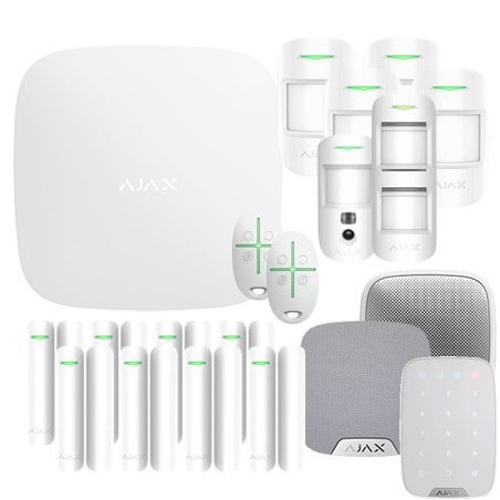 Ajax kit 4 - Centrale alarme Hub 2 4G et accessoires